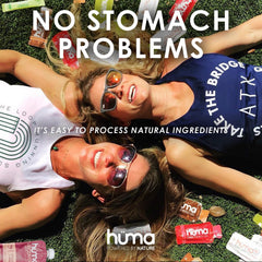 HÜMA CHIA ENERGY GEL comparación de tamaño mostrando práctico y fácil de llevar