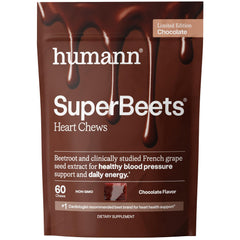 HumanN SuperBeets frente del paquete mostrando 60 gomitas y beneficios