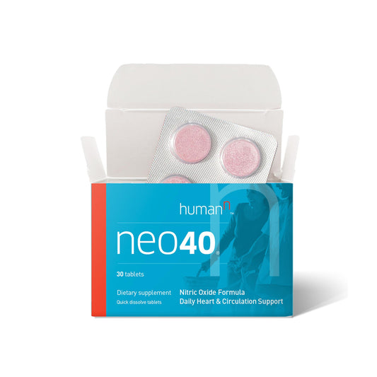 HumanN Neo40 envase frontal mostrando 30 tabletas y beneficios claros