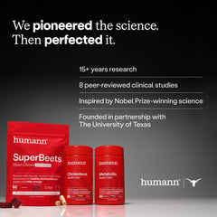 HumanN SuperBeets comparado en tamaño con un monedero para visualizar escala real