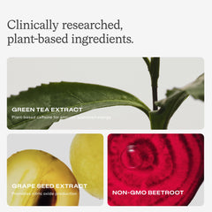 HumanN primeros planos de extracto de semilla de uva y té verde concentrado