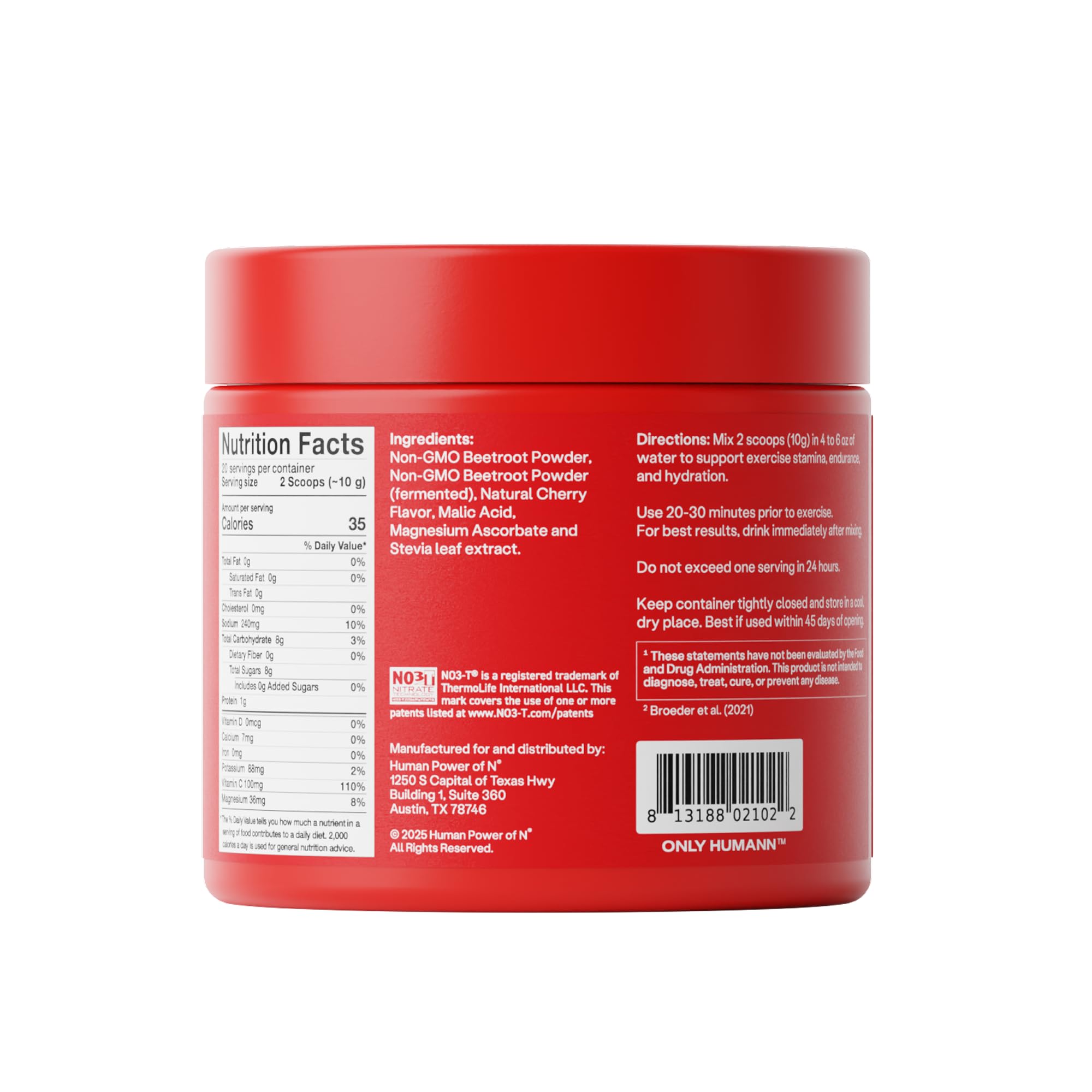 HumanN SuperBeets Sport ingredientes: raíz de remolacha y cereza silvestre naturales