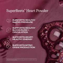 HumanN polvo SuperBeets en cucharada mostrando texturas finas y puras