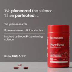 HumanN primer plano de la cápsula SuperBeets muestra su textura y calidad