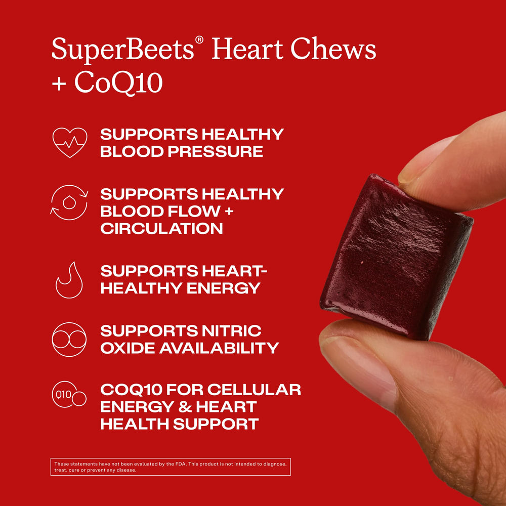 Primer plano textura del masticable SuperBeets HumanN, aspecto apetecible