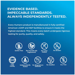 HUMANX etiqueta nutricional ampliada, muestra ingredientes y origen