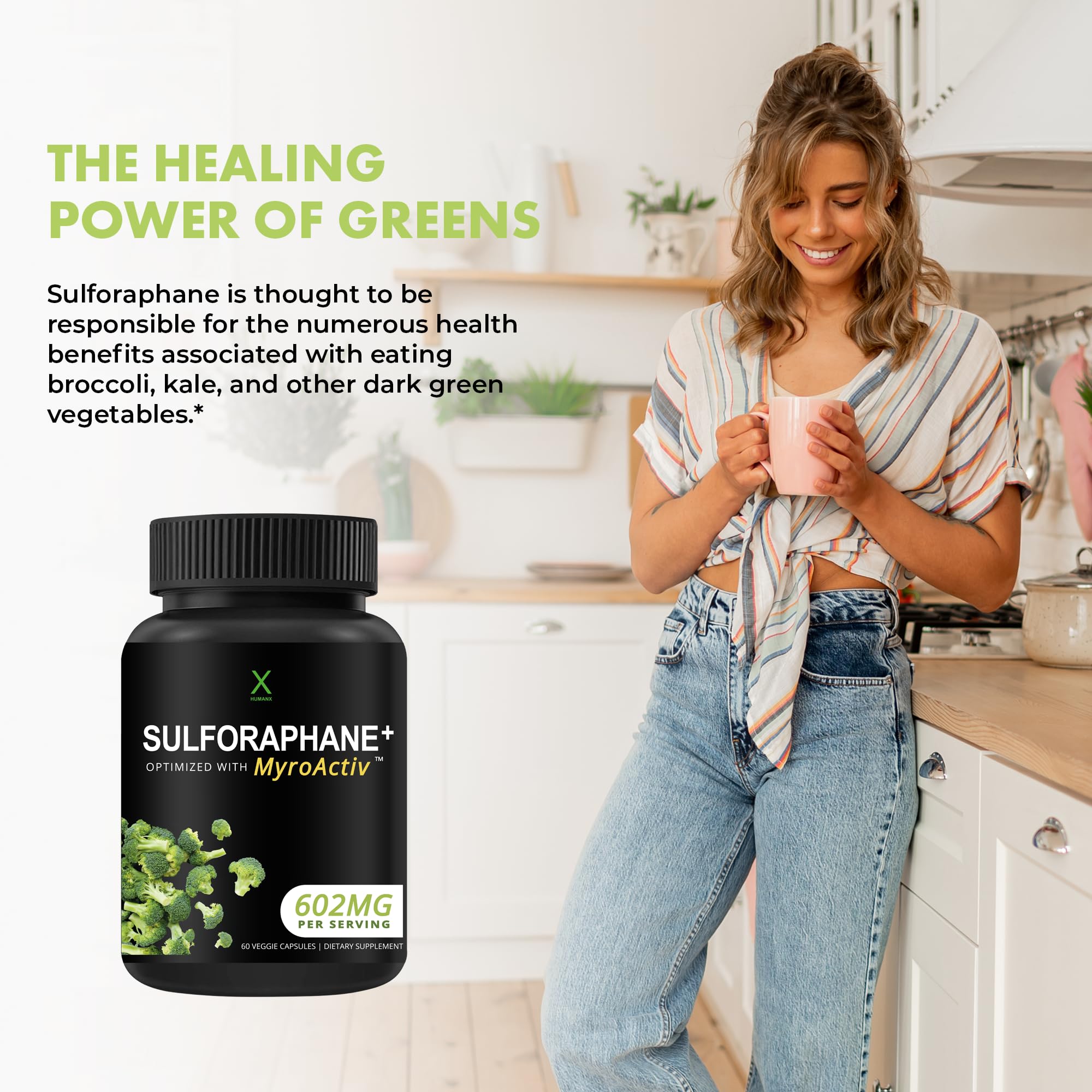 HUMANX etiqueta nutricional que muestra ingredientes y pruebas