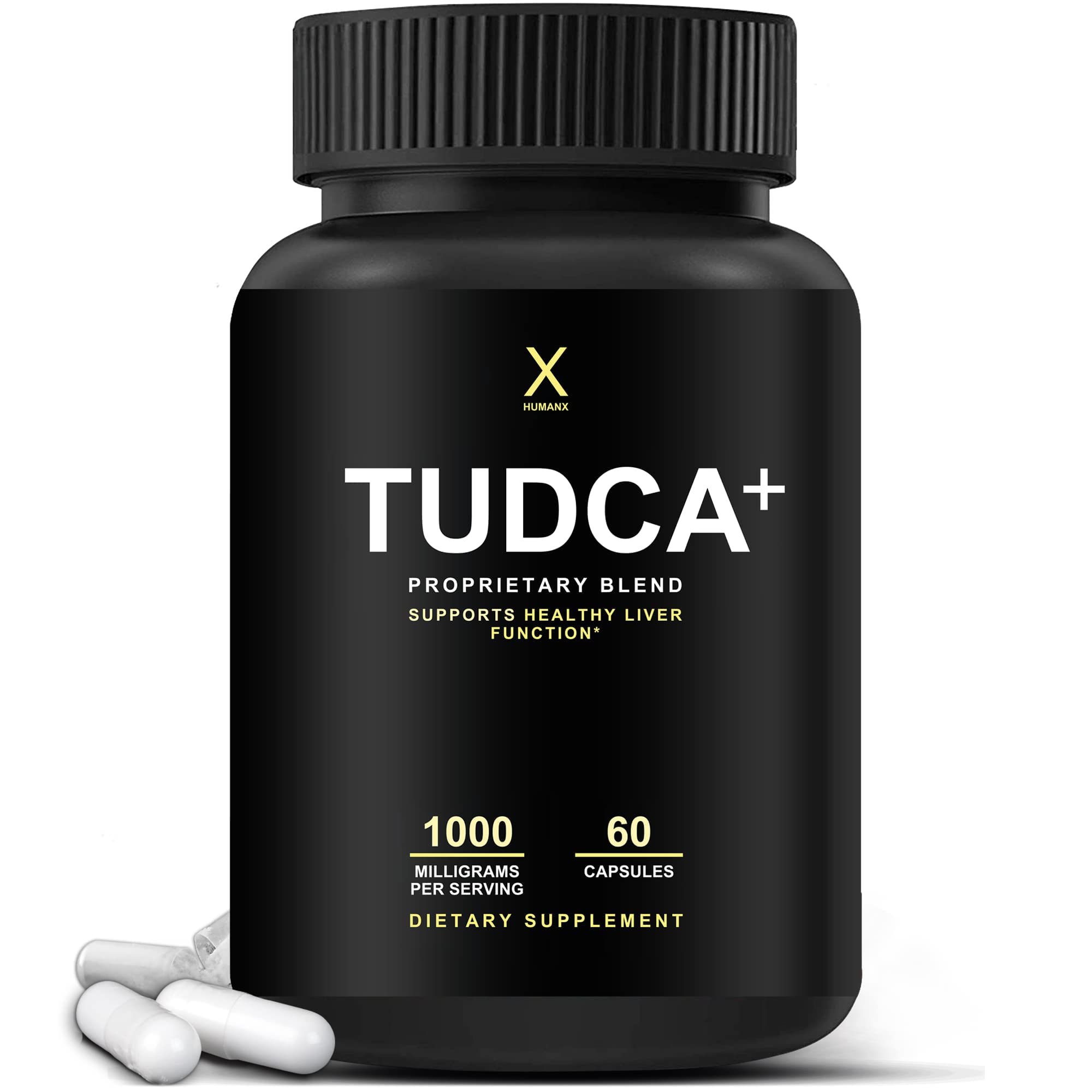 HUMANX TUDCA+ frente del envase mostrando etiqueta clara y beneficios