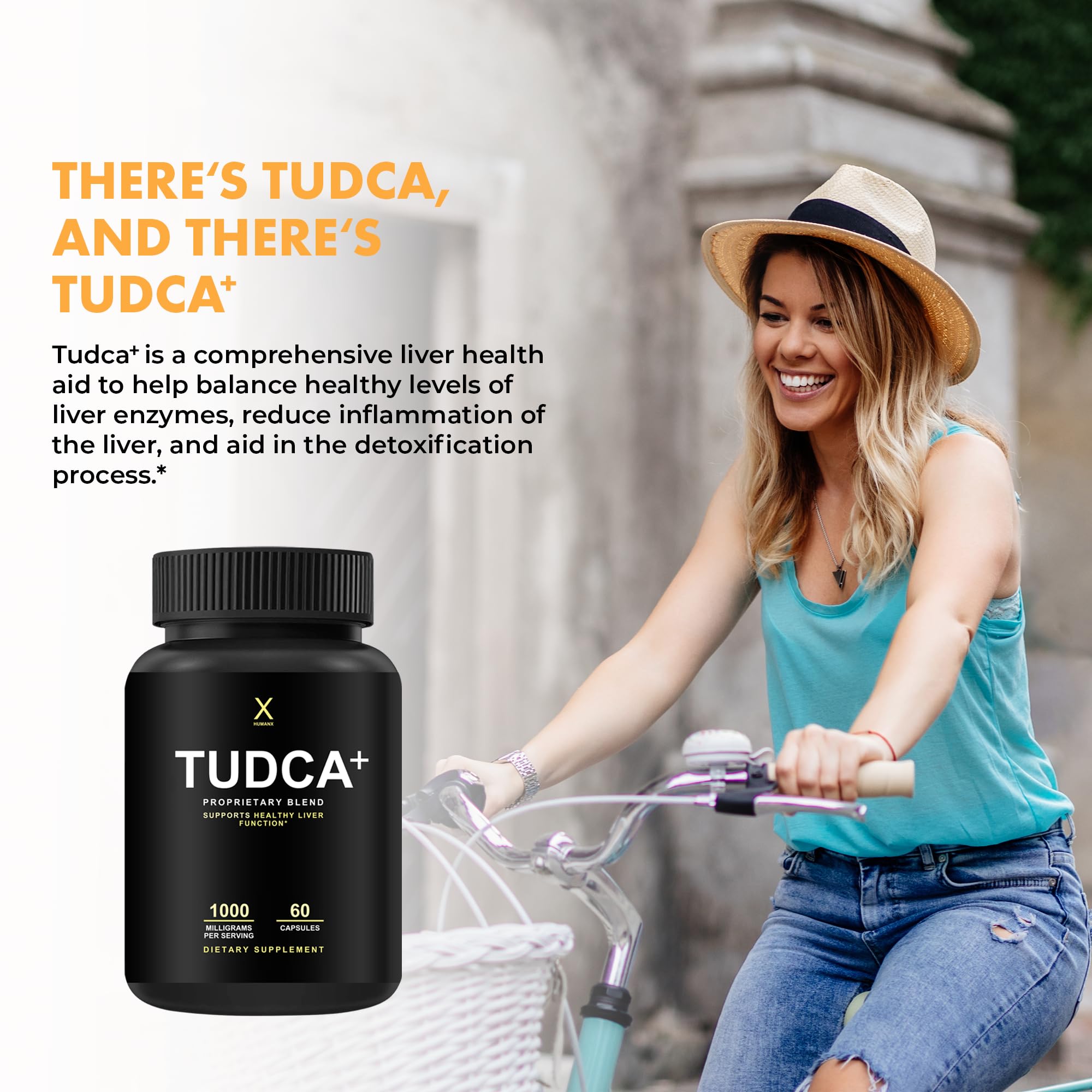 HUMANX TUDCA+ botella abierta lista para uso diario y comodidad