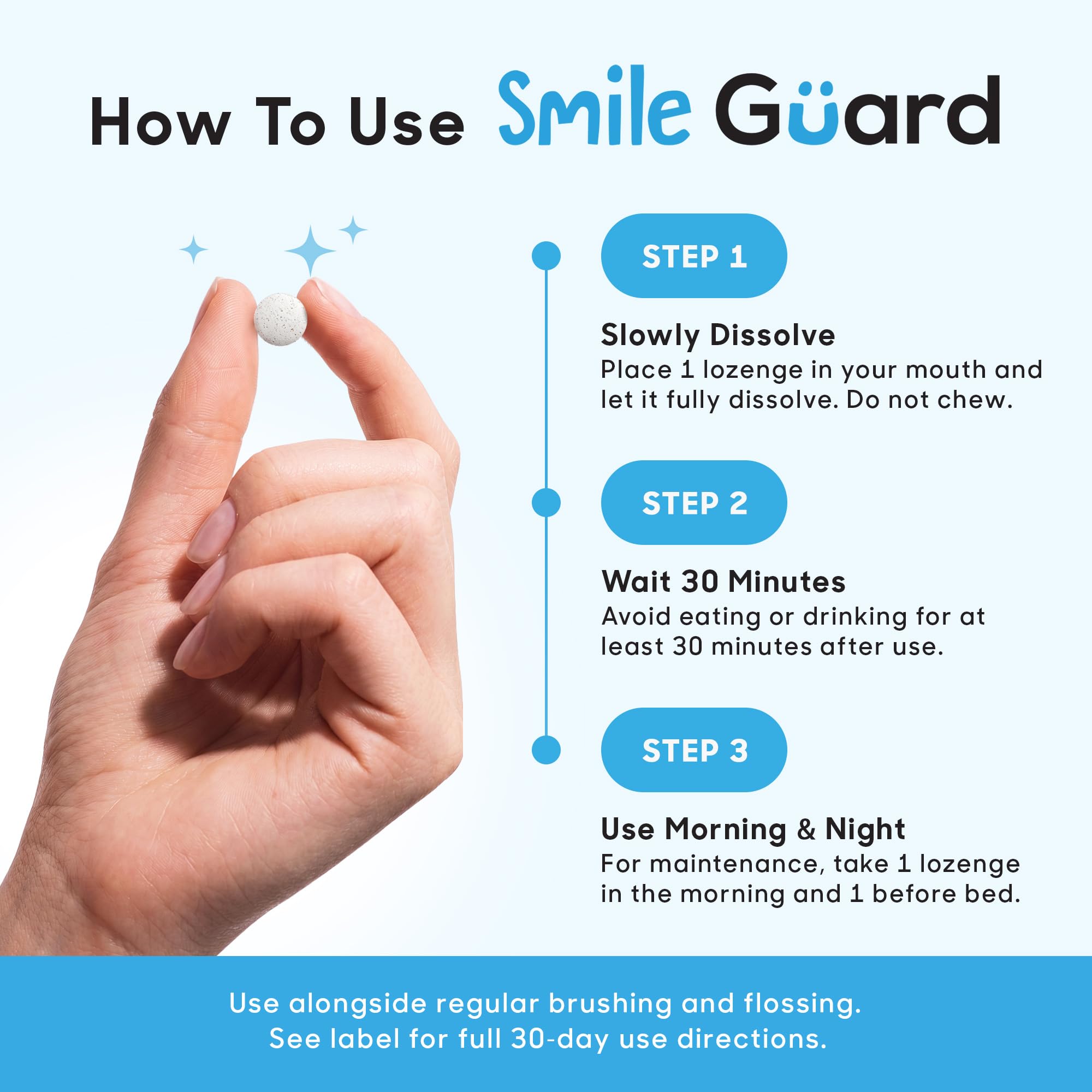 Humarian Smile Guard junto a regla para comparar tamaño y dosificación simple