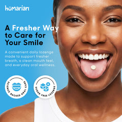 Humarian textura de pastilla Smile Guard, evidencia de calidad y frescura