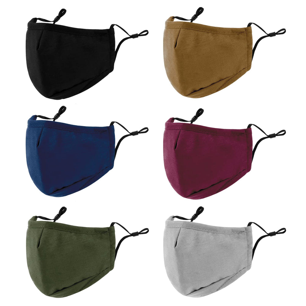 Huninpr mascarillas pack frontal muestra seis colores y cobertura facial cómoda