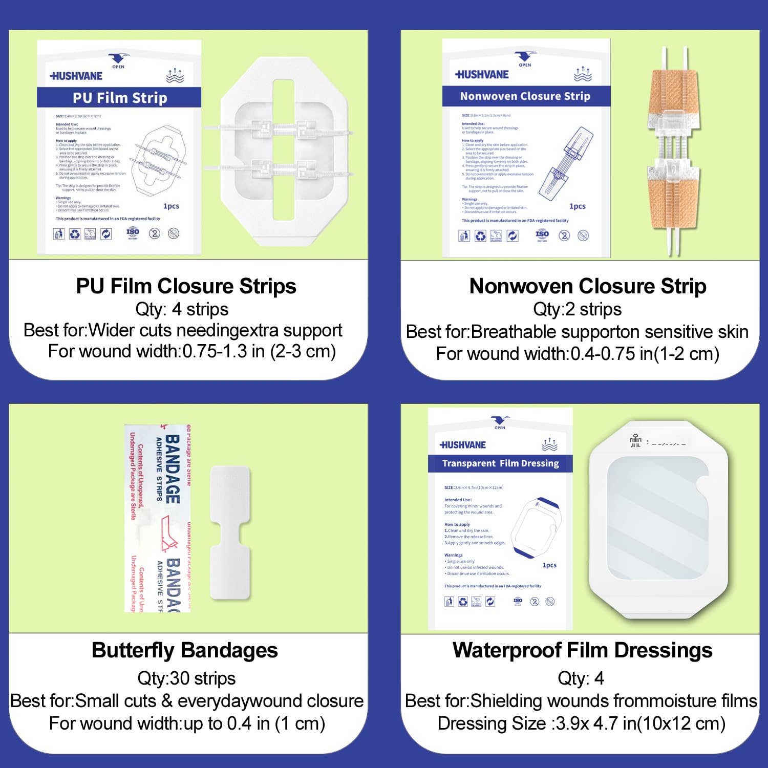 HUSHVANE kit desplegado mostrando todos los componentes incluidos