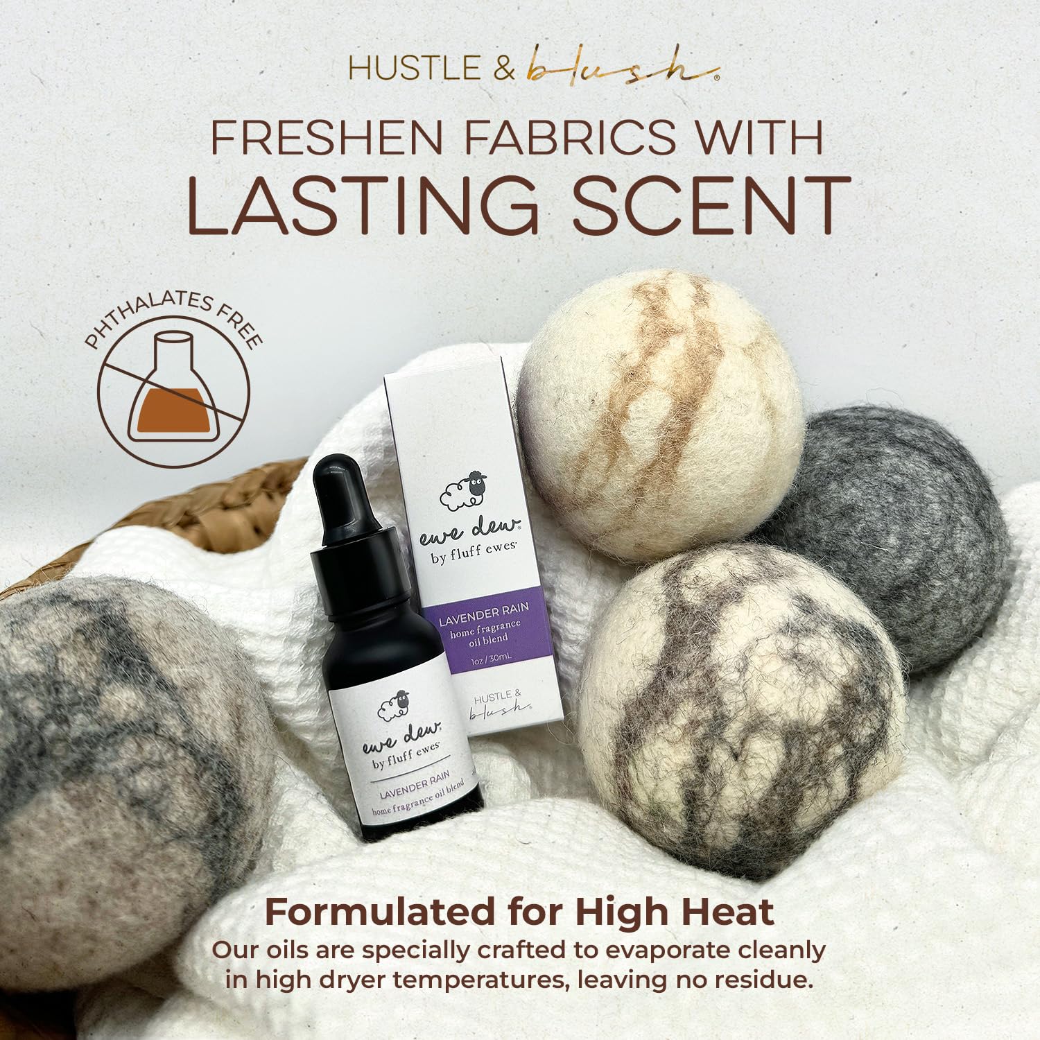 Hustle & Blush etiqueta con ingredientes destacando transparencia y seguridad