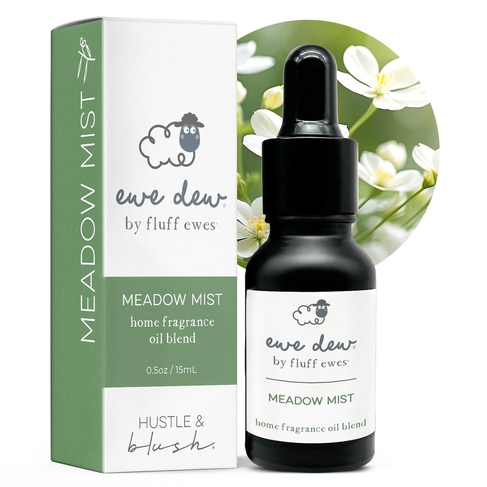 Hustle & Blush frasco principal Meadow Mist mostrando tamaño práctico