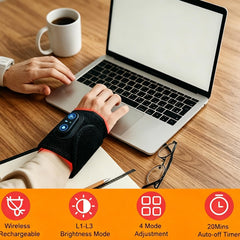 Hwamesxuo Therawrap en uso sobre teclado, soporte discreto para jornadas de trabajo