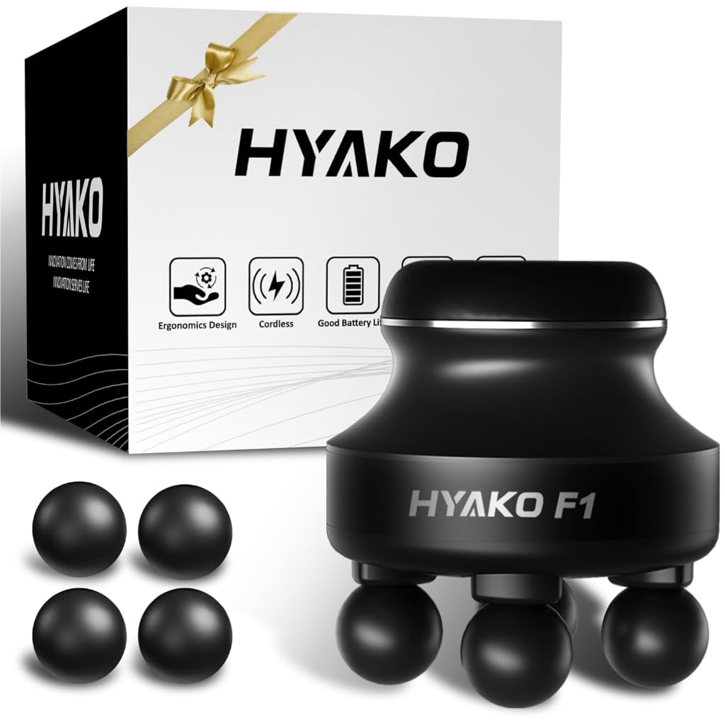 HYAKO F1 con ocho cabezales, masaje profesional para músculos tensos.