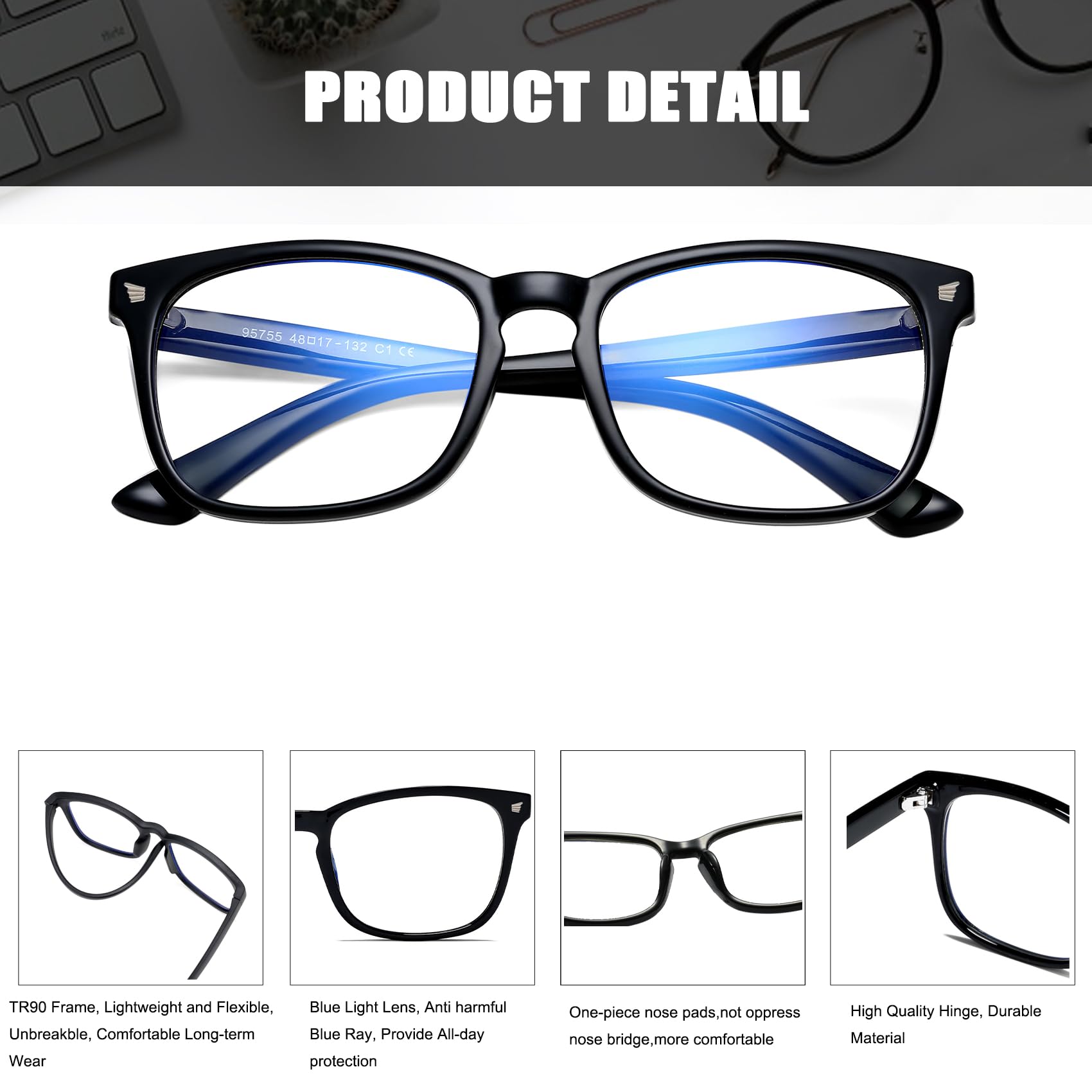 Hycredi gafas en uso por niño estudiando, mayor confort