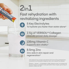 Hydralyte etiqueta con ingredientes clave y beneficios visibles