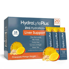 Hydralyte frente del empaque piña mango mostrando variedad y beneficio de hidratación rápida