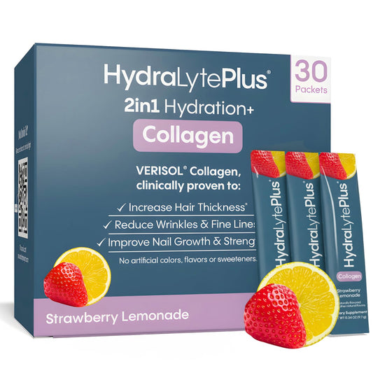 Hydralyte frente del empaque mostrando sobres y beneficios