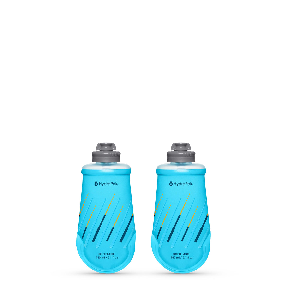 HydraPak SoftFlask frontal mostrando pack de dos, fácil transporte