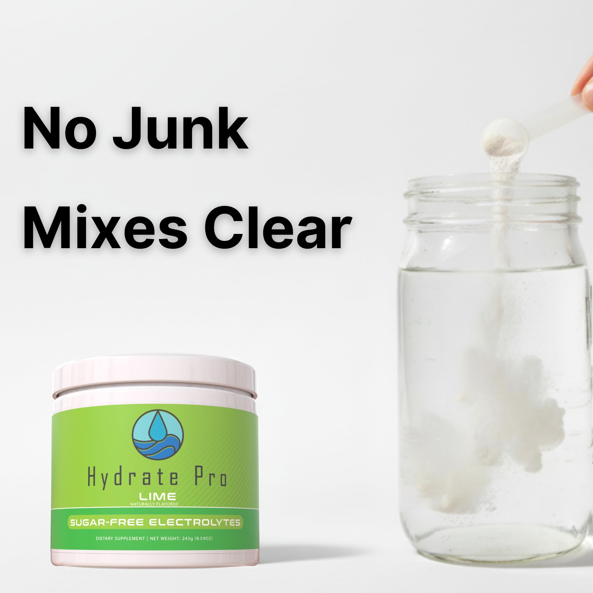 Hydrate Pro etiqueta con información nutricional resaltando 1000 mg sodio y electrolitos equilibrados