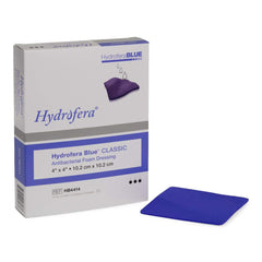 Hydrofera Blue empaque frontal mostrando caja y tamaño, control de exudado