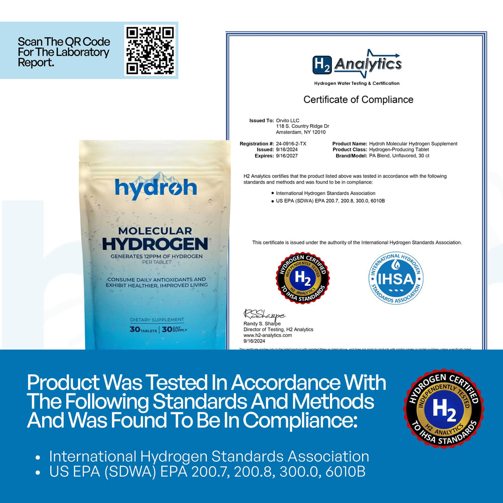 hydroh etiqueta con ingredientes y concentración indicada para uso seguro