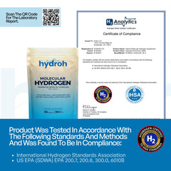 hydroh etiqueta con ingredientes y concentración indicada para uso seguro