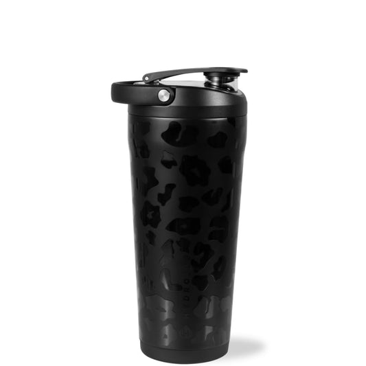HydroJug vista frontal Black Leopard muestra diseño y aislamiento durable