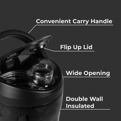 HydroJug tapa flip-up cerrada con sello de silicona contra fugas