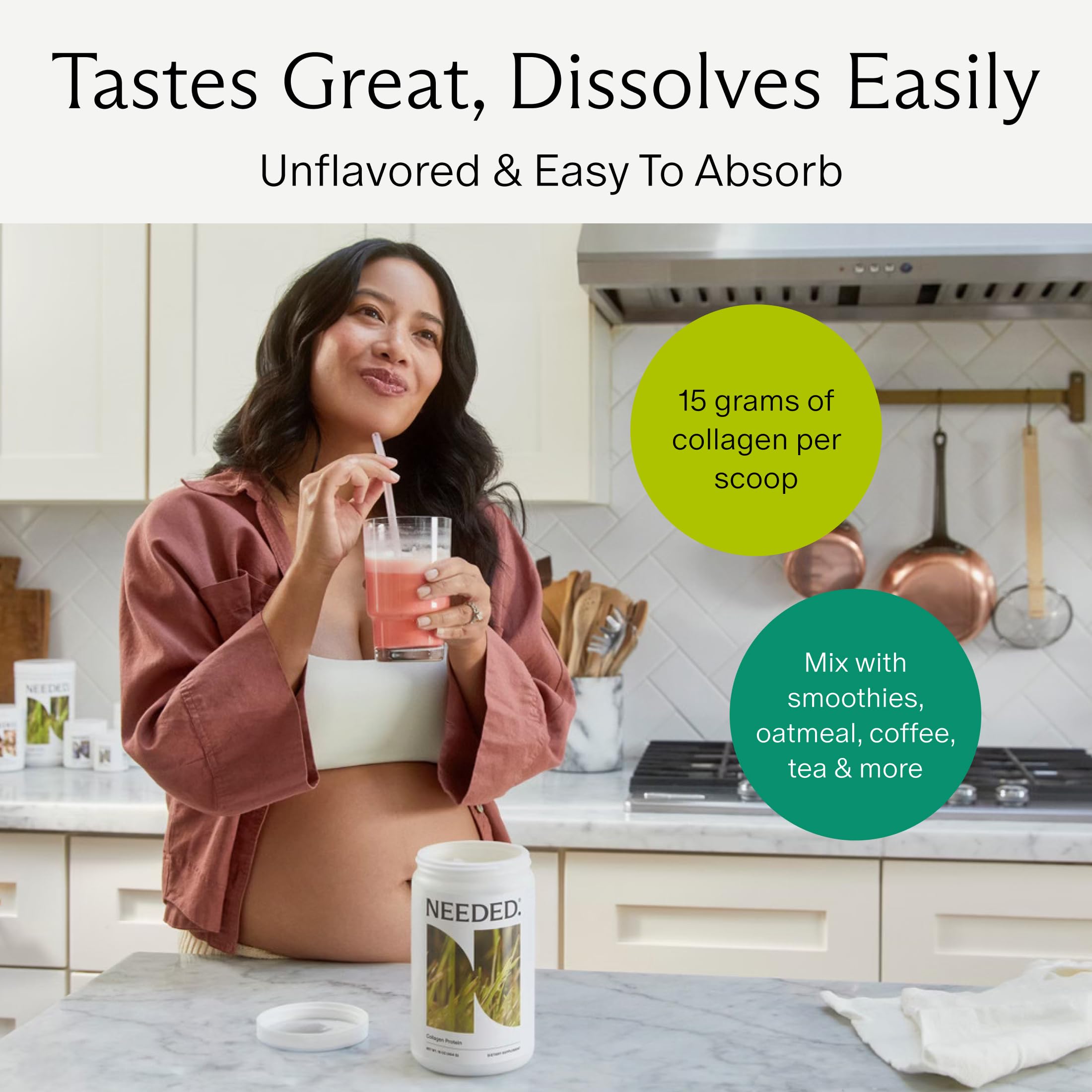 Hydrolyzed Collagen mezclado en batido para uso diario y energía práctica