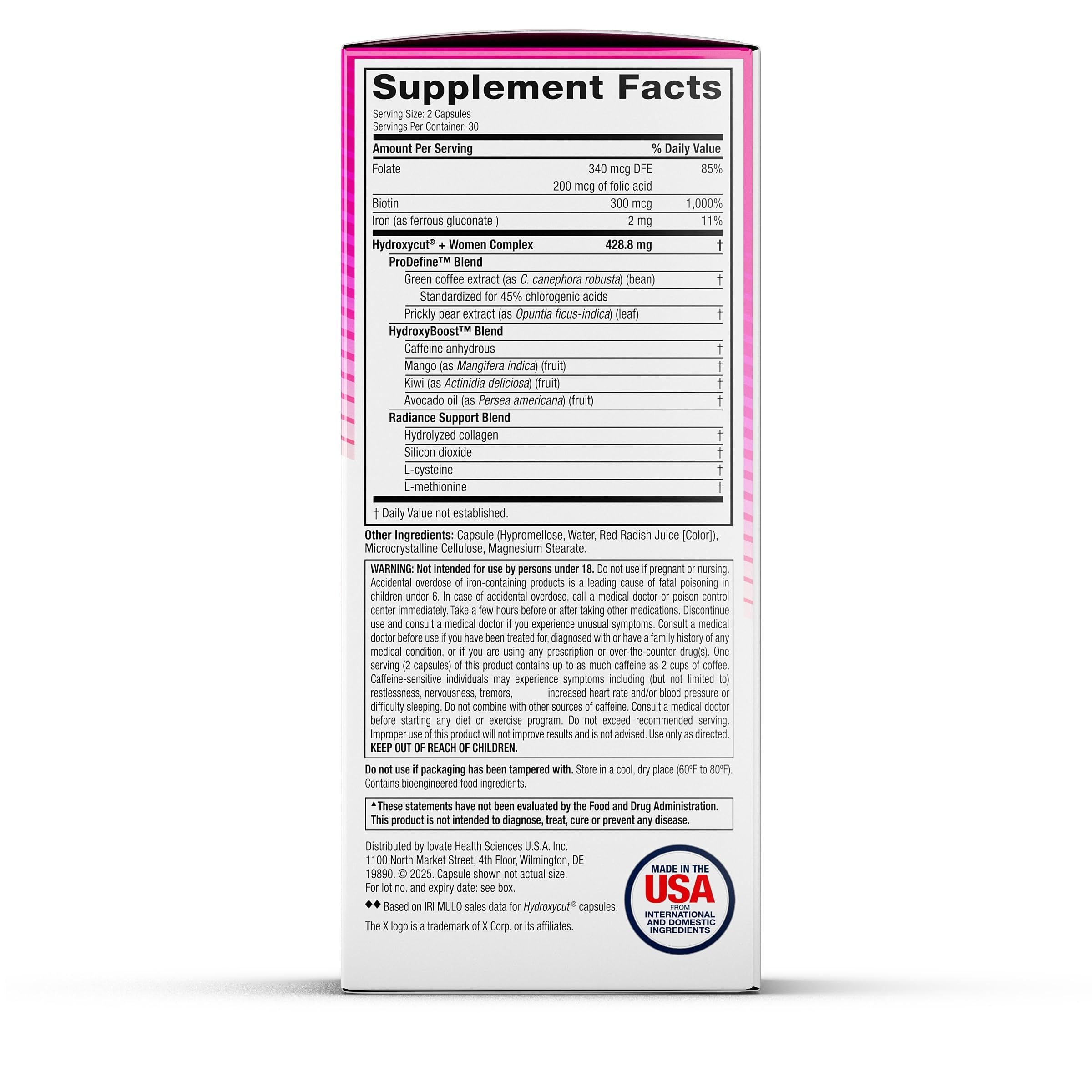 Hydroxycut cápsula líquida detalle de textura para absorción rápida