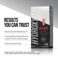 Hydroxycut textura líquida en primer plano, beneficio absorción inmediata