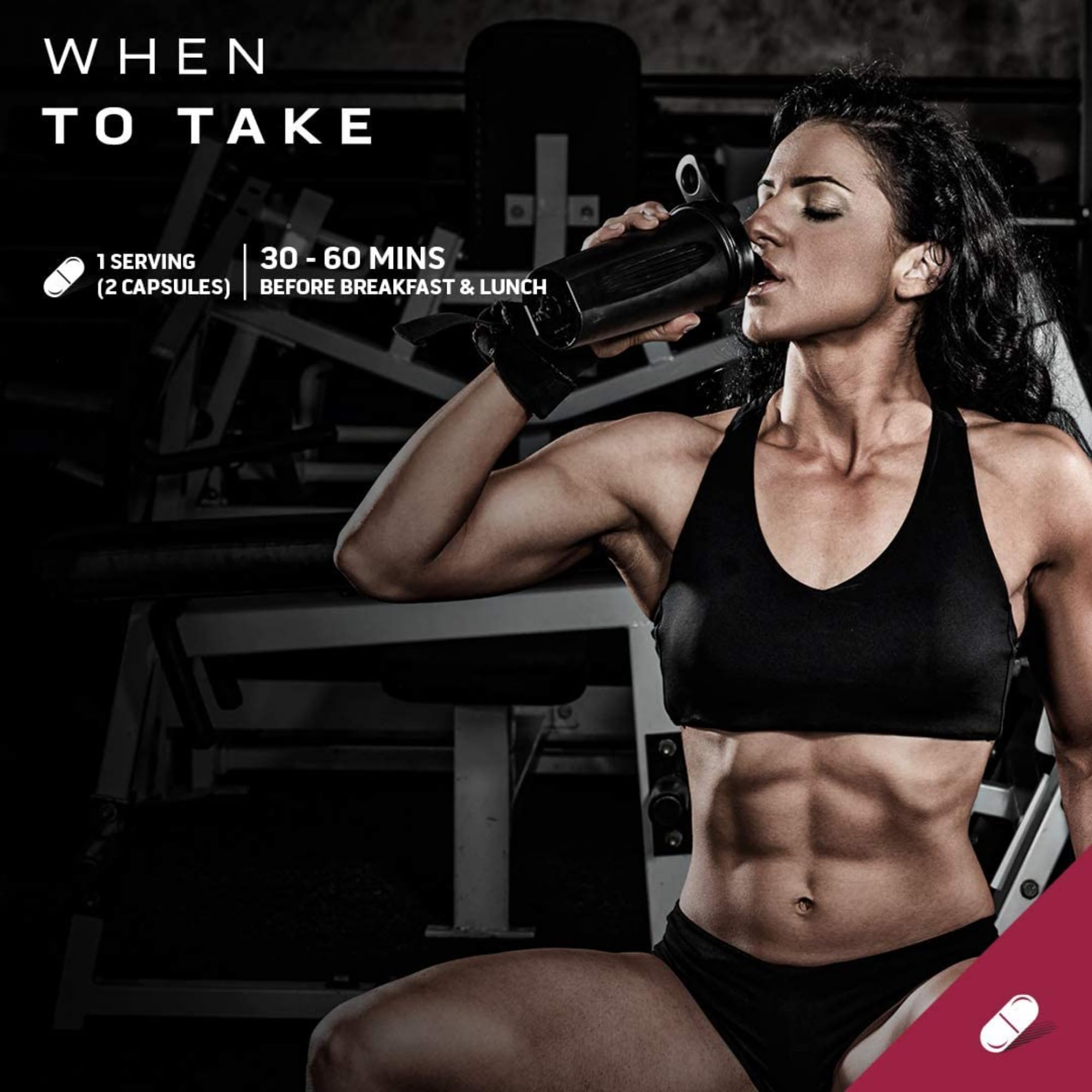 Hydroxycut producto en uso antes de ejercicio para energía y enfoque