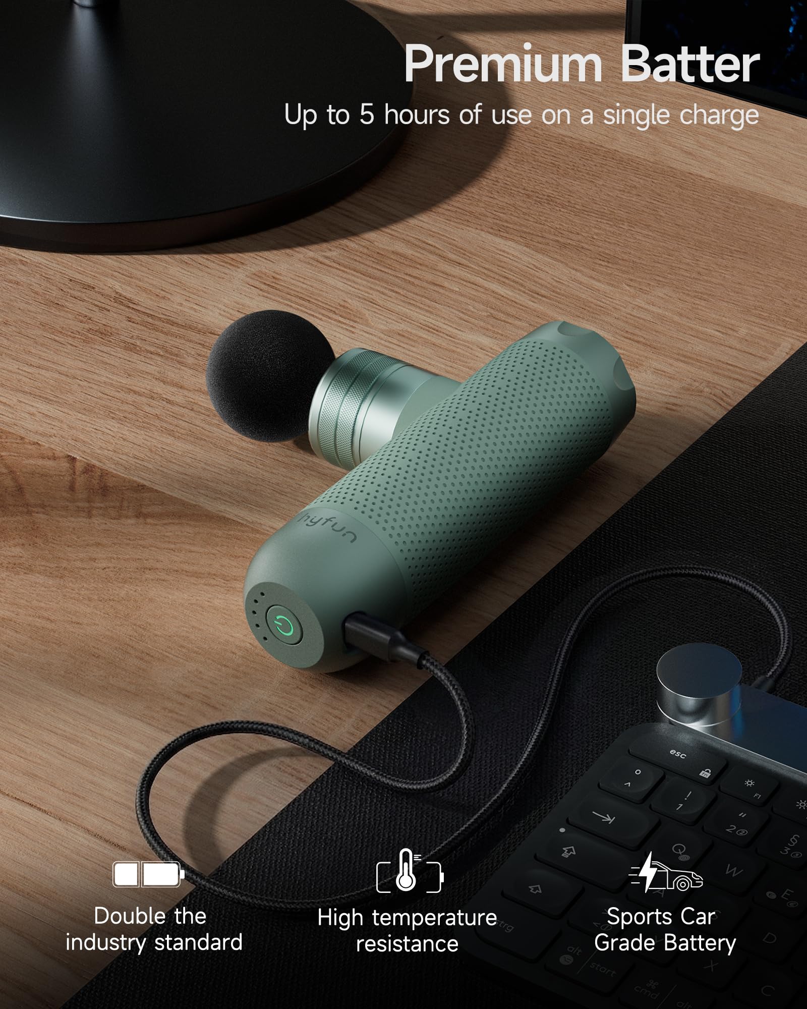 Puerto USB-C de HYFUN N1 para carga rápida y comodidad en viajes