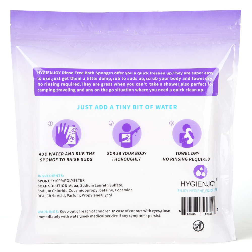 HYGIENJOY esponja en entorno de camping, higiene sin agua y ahorro práctico