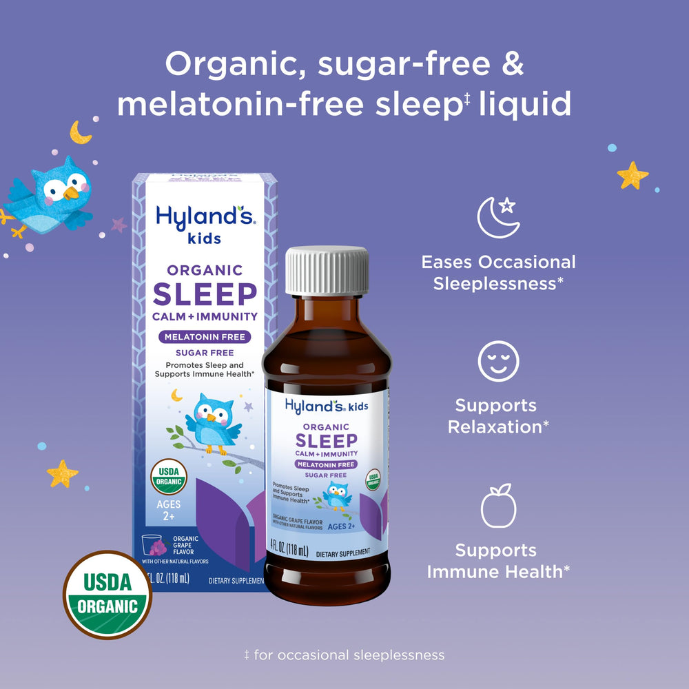 Hyland's primer plano de la etiqueta con ingredientes y soporte inmunológico