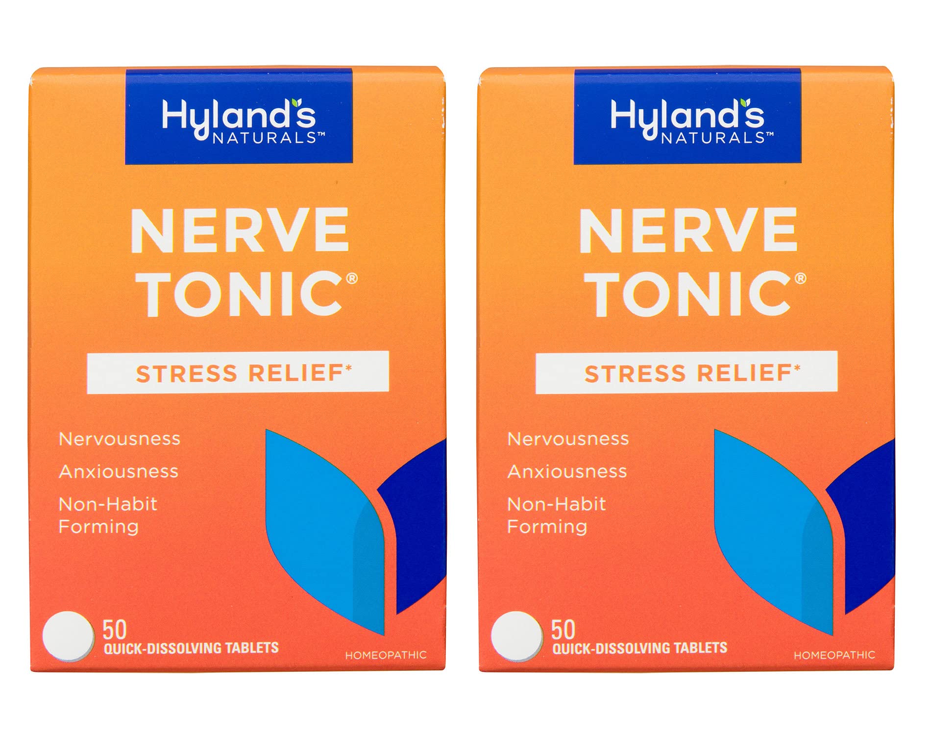 Hyland's frasco frontal con etiqueta clara y beneficios visibles