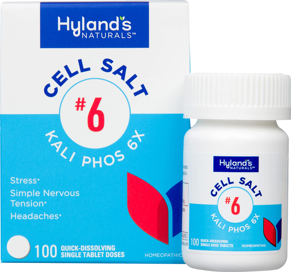 Hyland's frasco frente del envase mostrando 100 tabletas y marca para confianza