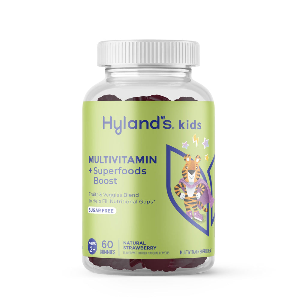 Hyland's frente del empaque con información clara y beneficio nutricional