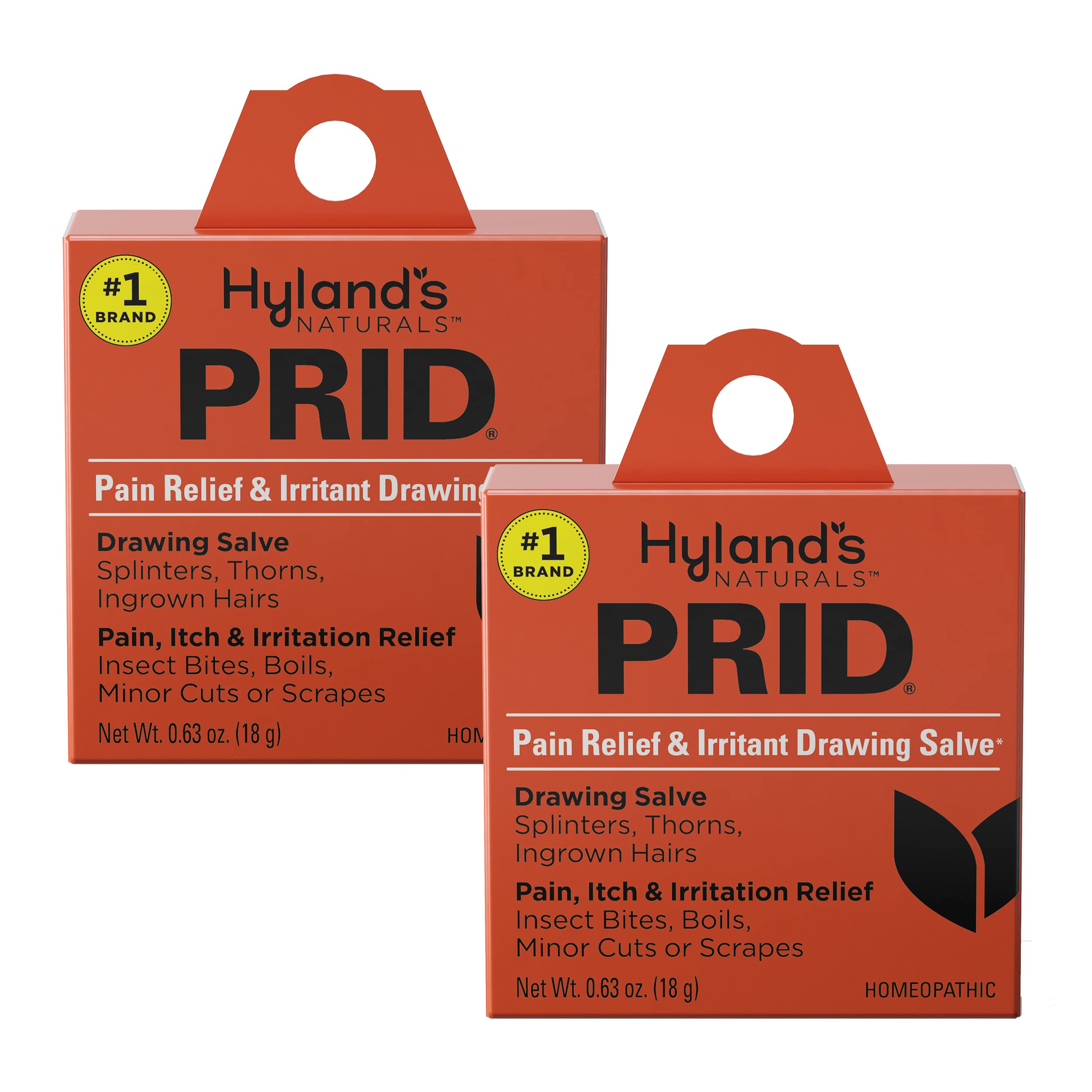 Hyland's PRID vista frontal del envase mostrando el diseño y beneficio inmediato