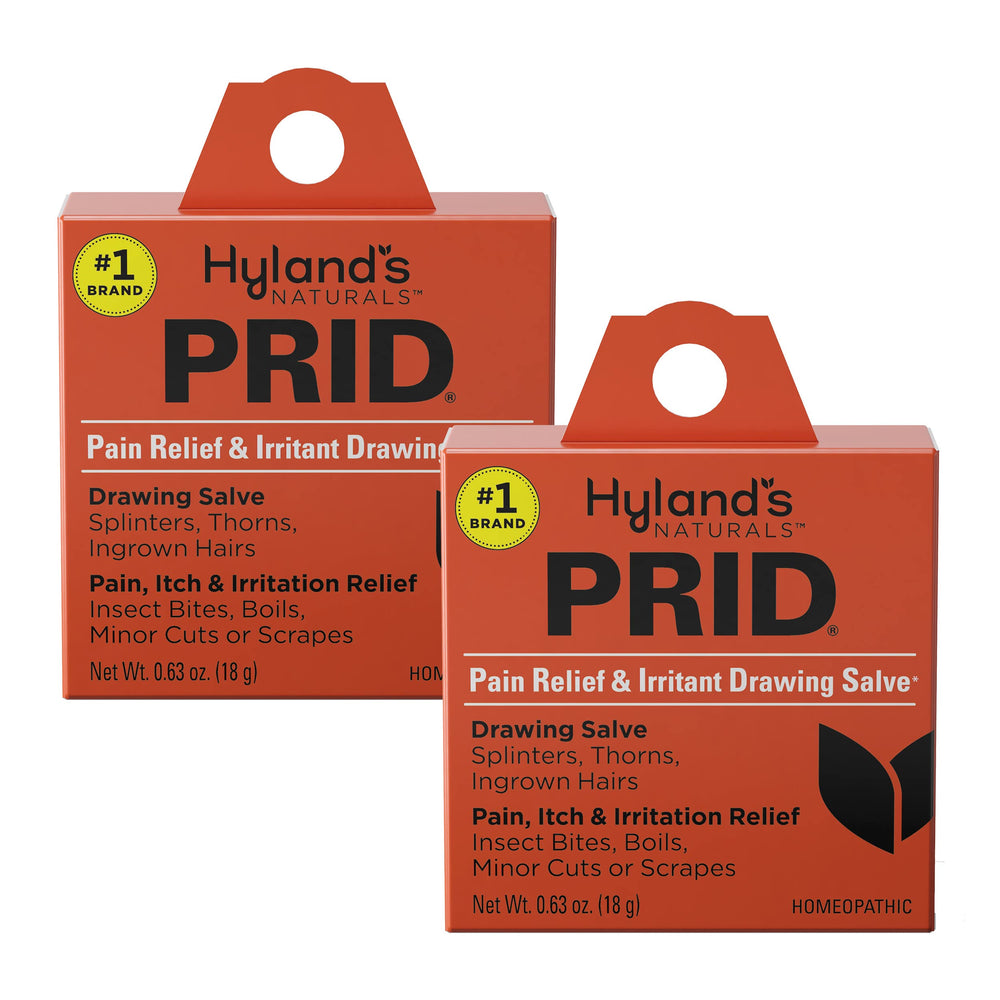 Hyland's PRID vista frontal del envase mostrando el diseño y beneficio inmediato
