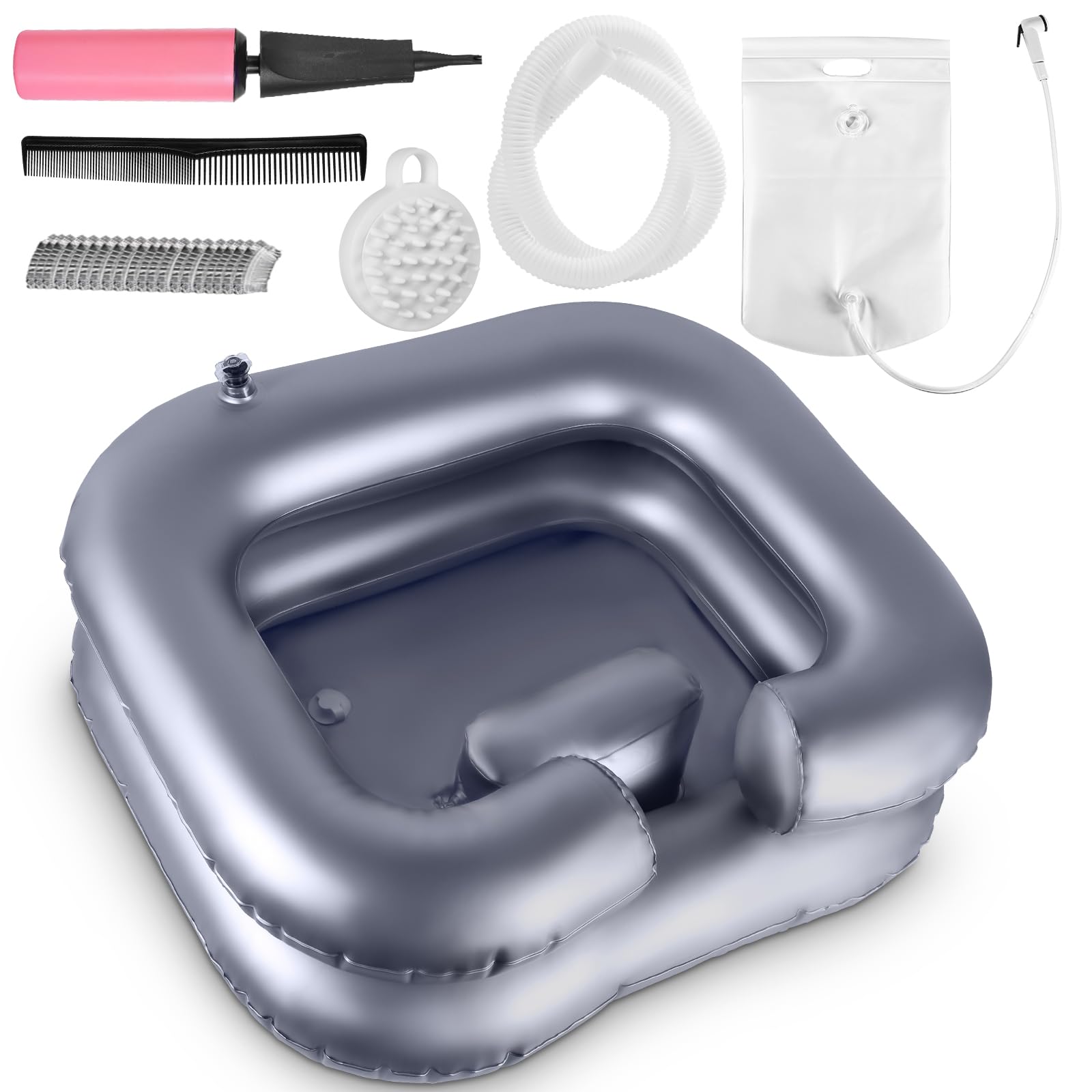 HYLCWTH cuenca inflable frontal mostrando forma ergonómica y apoyo para el cuello