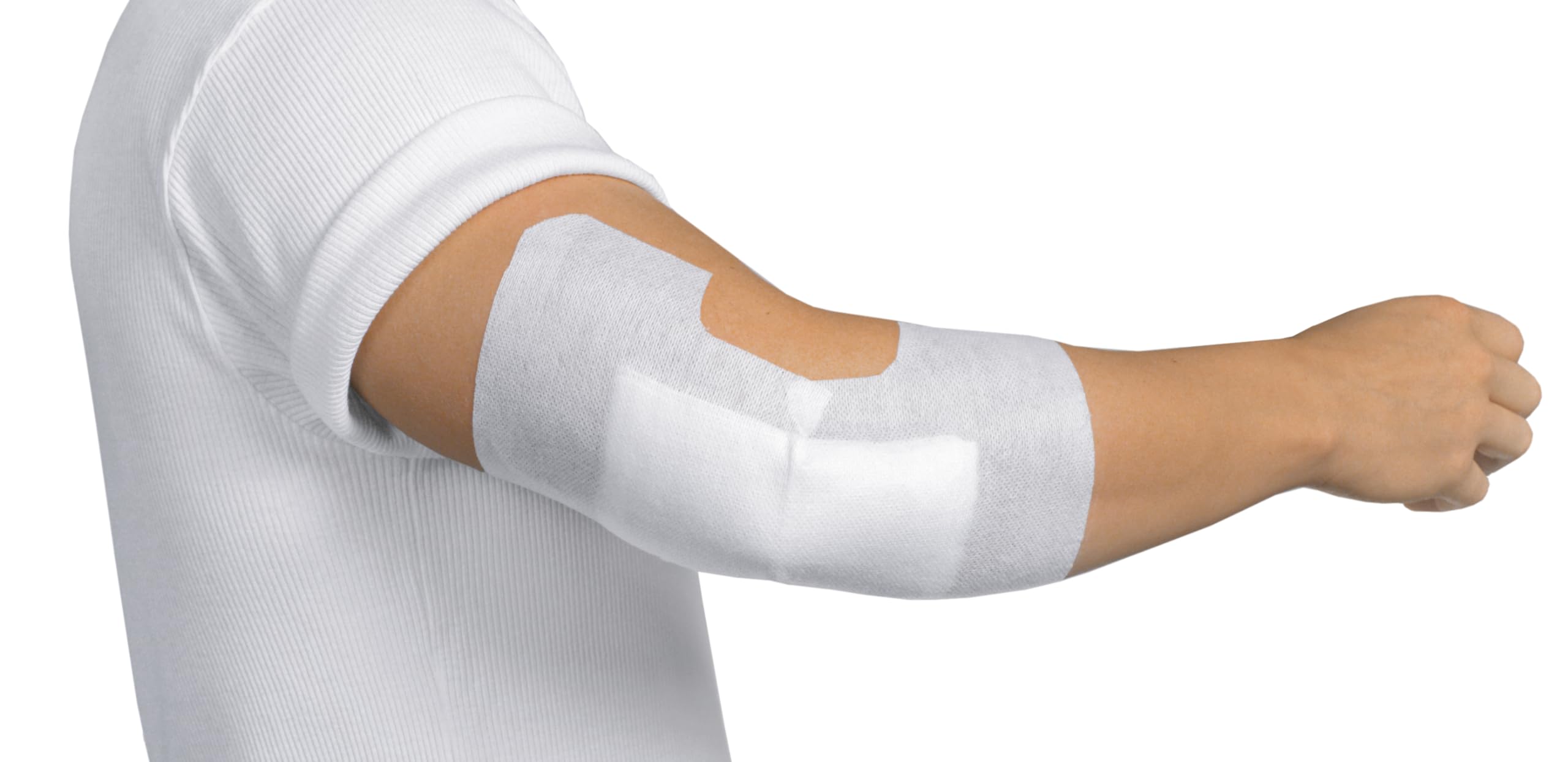 Comparación de tamaño de Hypafix junto a regla para medir longitud y ancho