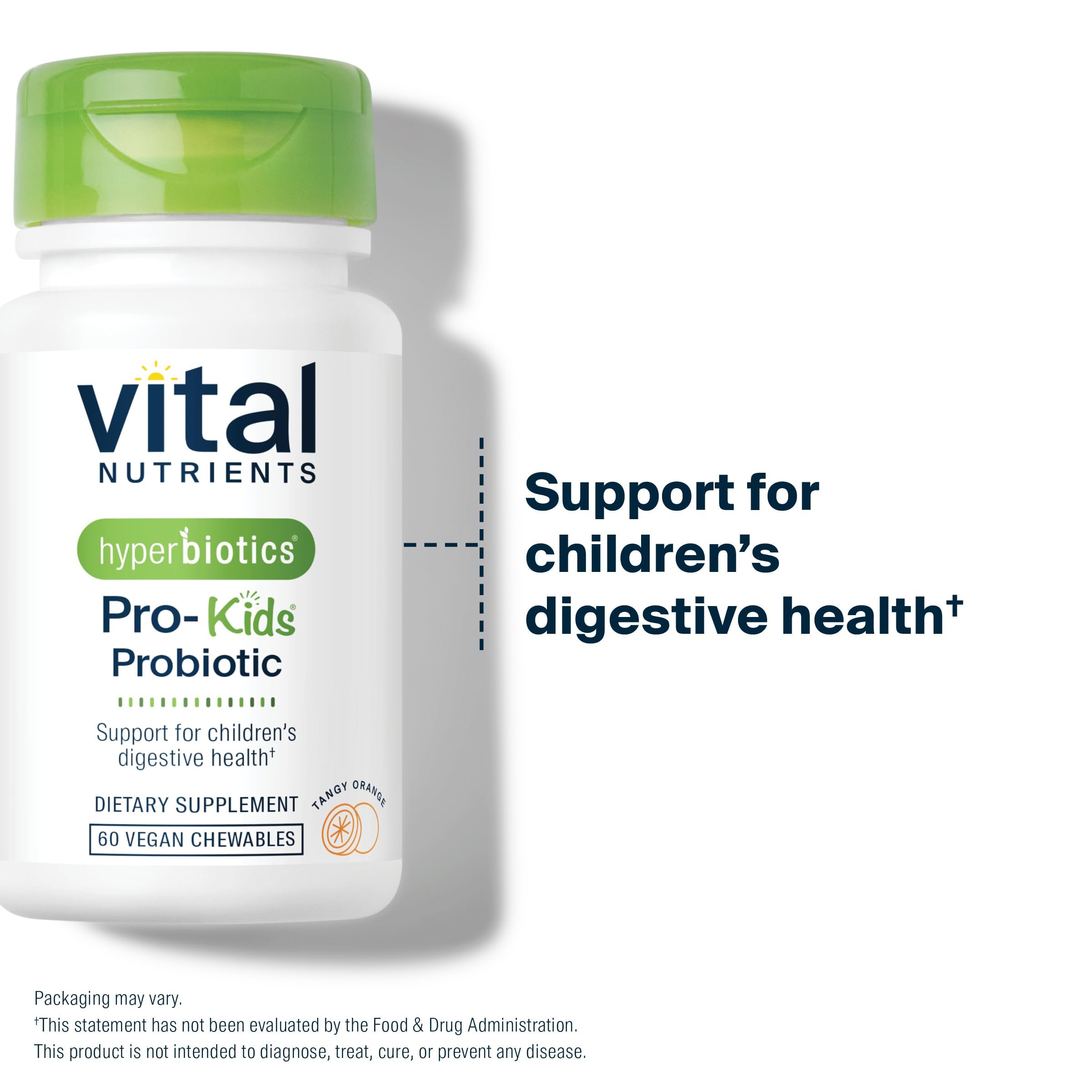 Niño tomando Hyperbiotics tableta masticable, apoyo cómodo y sin azúcar