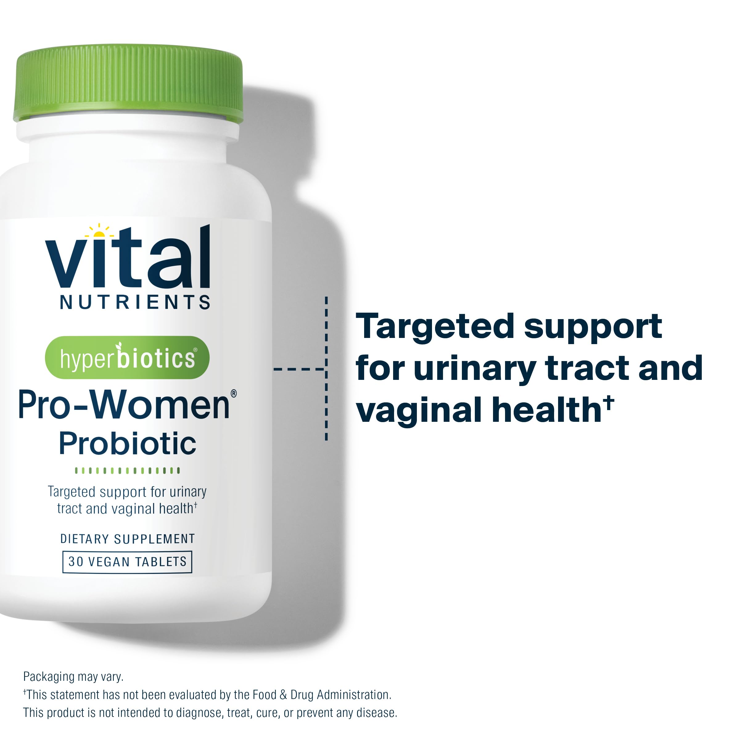 Hyperbiotics mujer tomando una tableta para rutina diaria de salud
