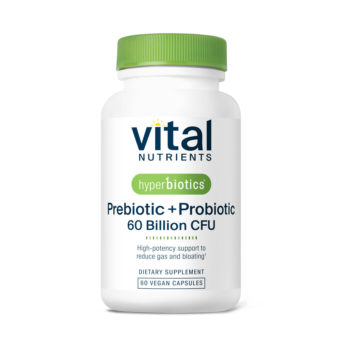 Hyperbiotics frente del empaque muestra beneficios digestivos