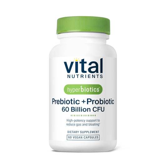 Hyperbiotics frente del empaque muestra beneficios digestivos